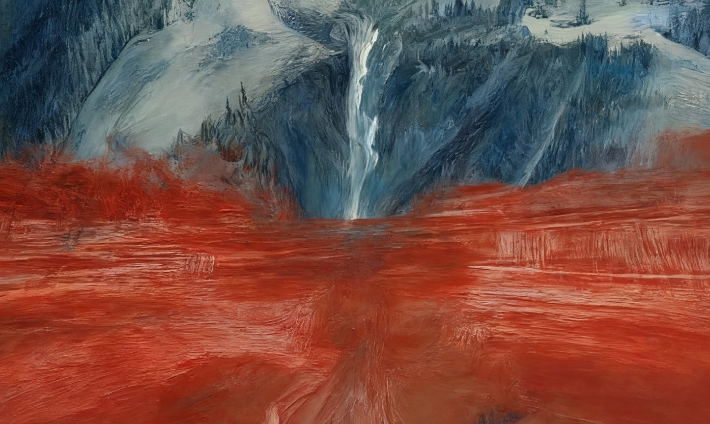 #DA2500497 Crimson Waters and Mountain Falls