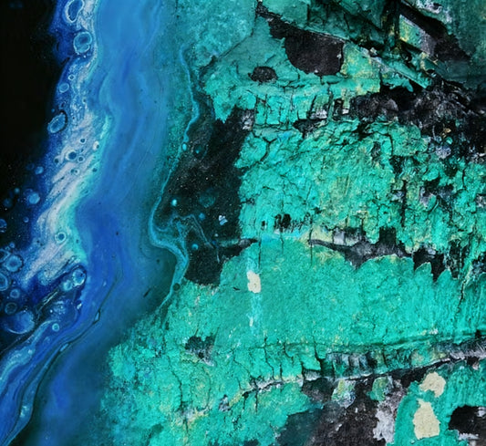 #DA2500637 Abstract Fusion of Turquoise and Blue Textures