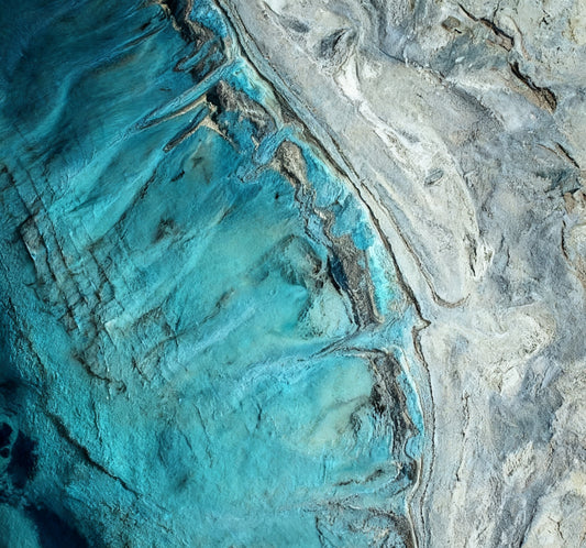 #DA2500656 Abstract Rock Texture in Turquoise and Gray