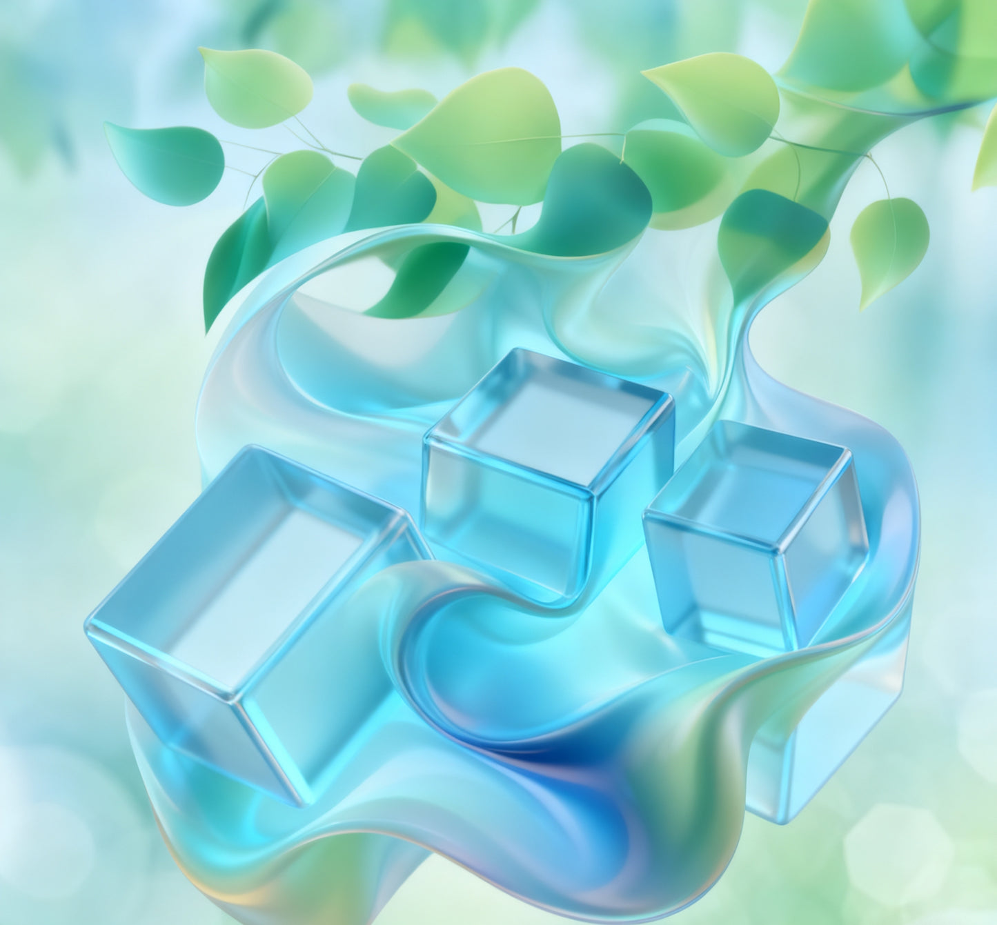 #DA2500551 Translucent Cubes in Flowing Blue
