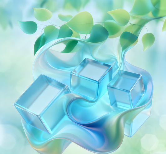 #DA2500551 Translucent Cubes in Flowing Blue