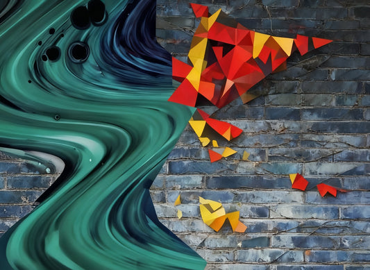 #DA2500552 Abstract Fusion on Brick Wall