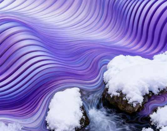 #DA2500559 Purple Waves and Snowy Stream