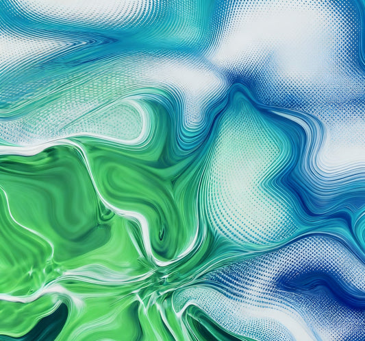 #DA2500627 Fluid Fusion of Green and Blue Waves
