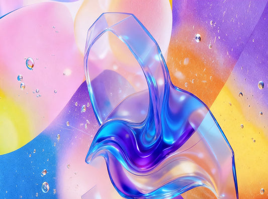 #DA2500534 Translucent Fluid Form in a Rainbow Haze