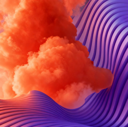 #DA2500537 Vibrant Clouds Over Purple Waves