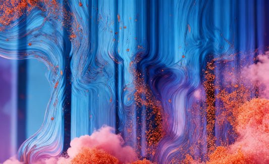 #DA2500528 Whirls of Blue and Fiery Sparks